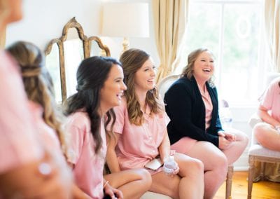 bridesmaids laughing