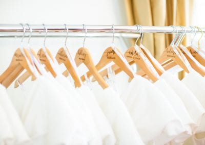 bridesmaid dresses hanging